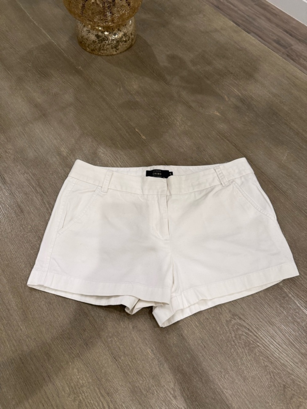 J. Crew White Chino Shorts (size 10)